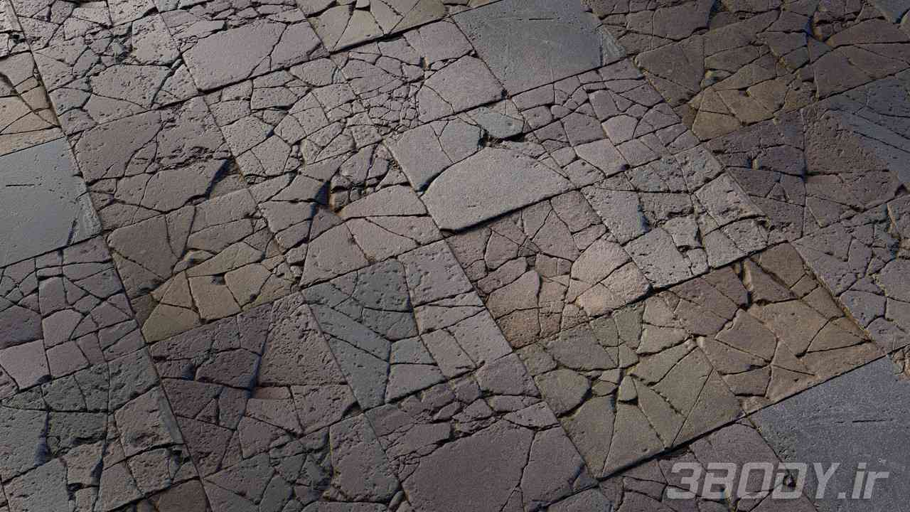 متریال سرامیک کف ترک خورده cracked floor عکس 1